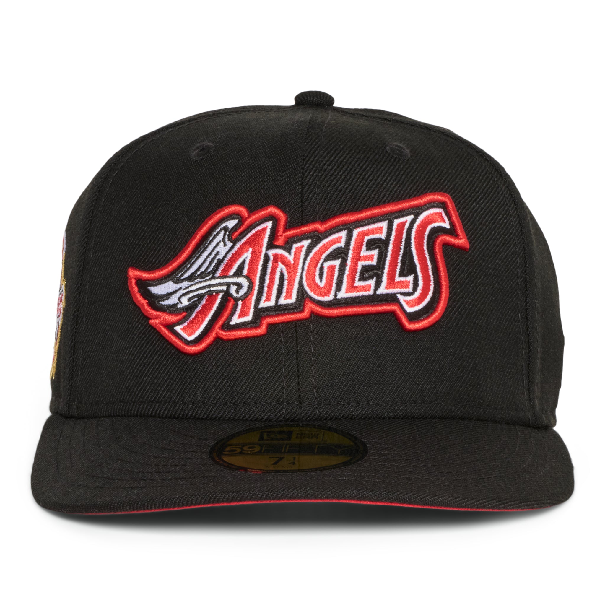 Anaheim Angels Winged Font Logo Red Outline 40Th Anniversary