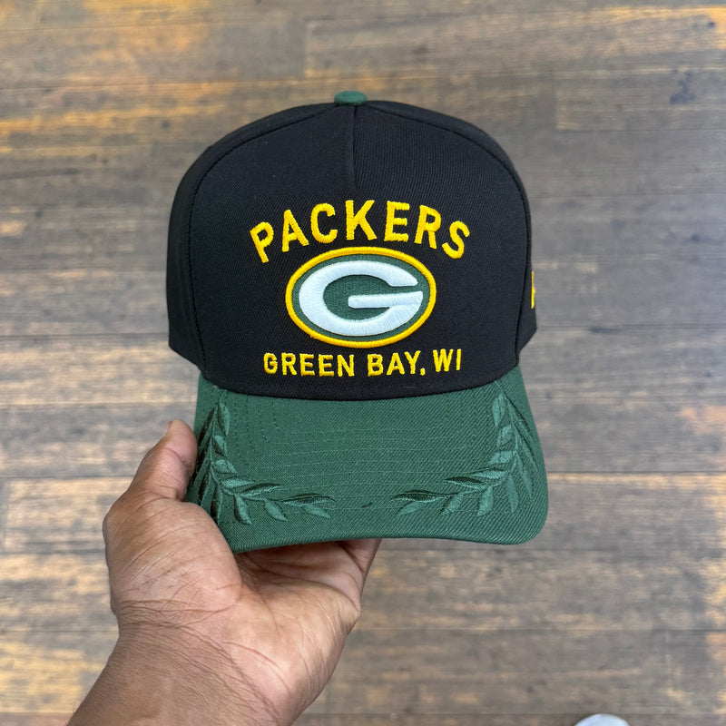 Green Bay Packers Black NFL25 DRAFT 950 AFrame Snap Back