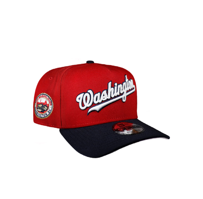 Washington Nationals Red & Navy Script 950 AFrame Snap Back