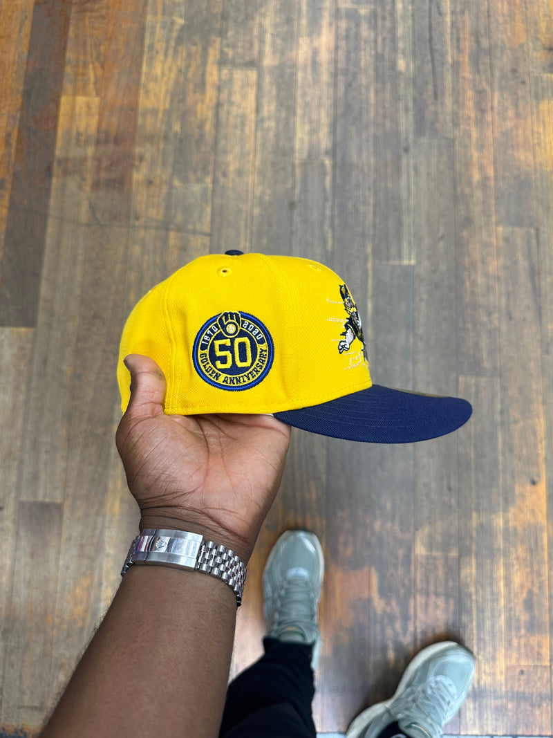 Milwaukee Brewers Slider Yellow and Navy 50Th Anniversary