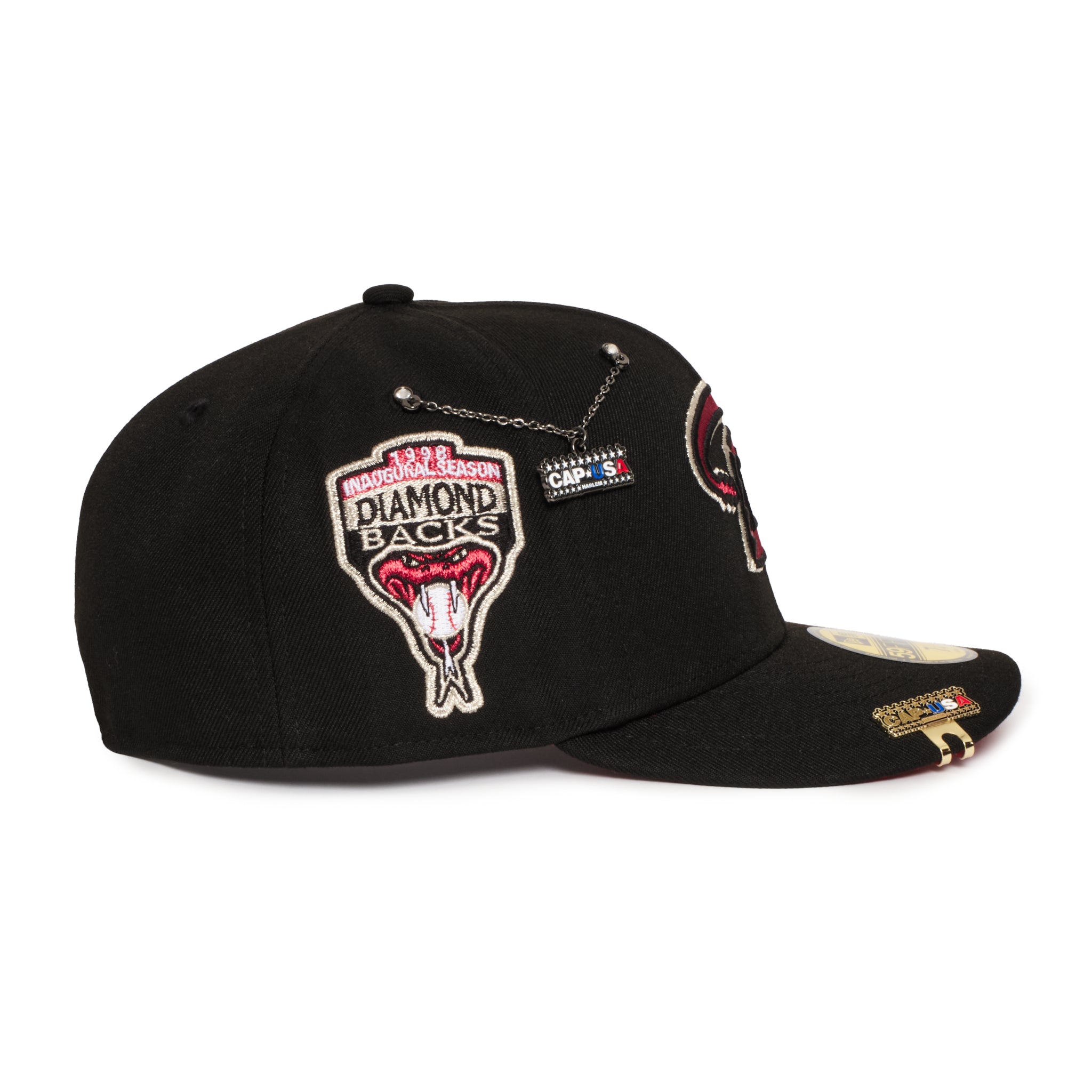Arizona Diamond Backs Black w/ Red Metallic Logo 1998 Inaugural