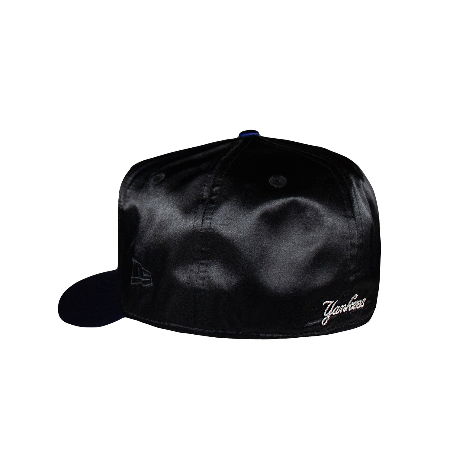 New York Yankees Galaxy Satin Black and Royal Script