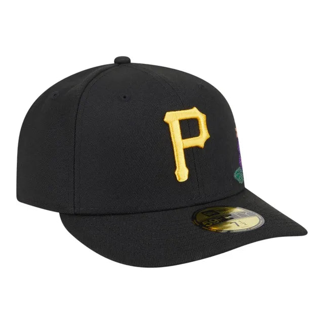 Pittsburgh Pirates Black Floral Chain Stitch Green UV