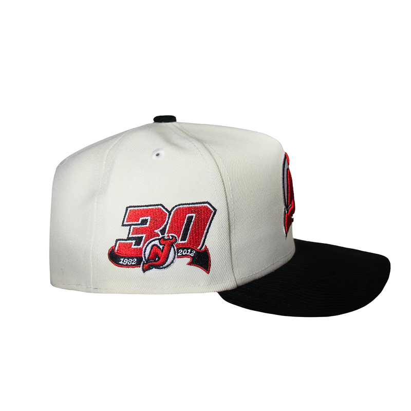 New Jersey Devils Creme and Black Cordy 950 AFrame Snap Back