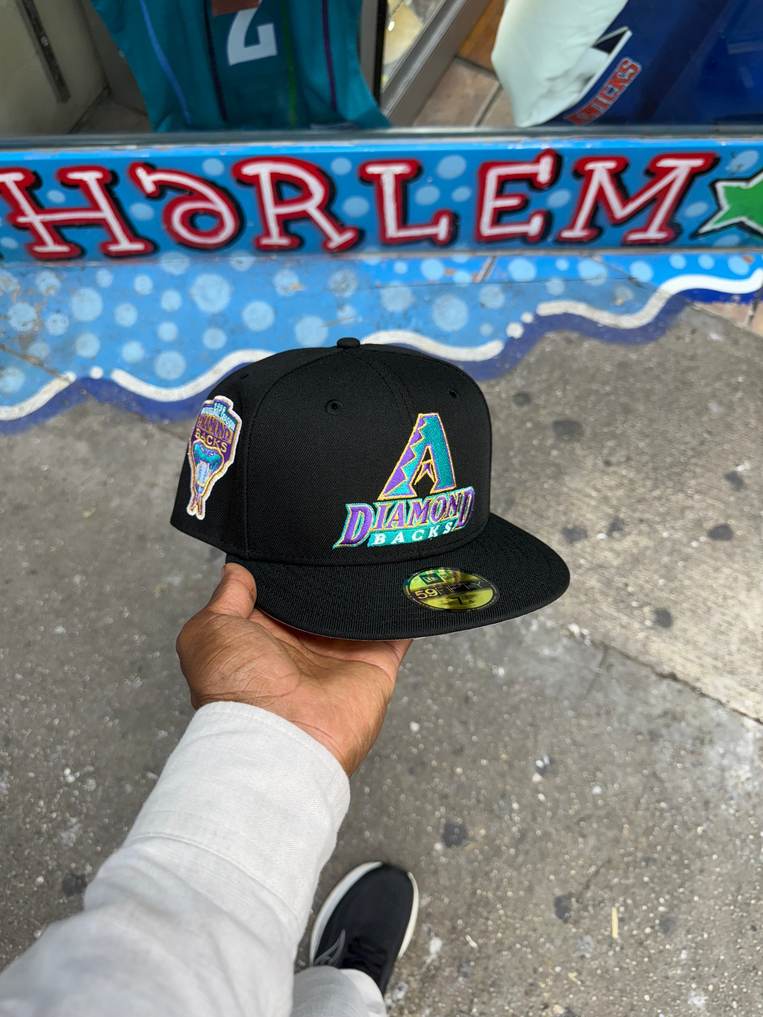 Arizona Diamond Backs All Black Teal & Purple Logo 1998