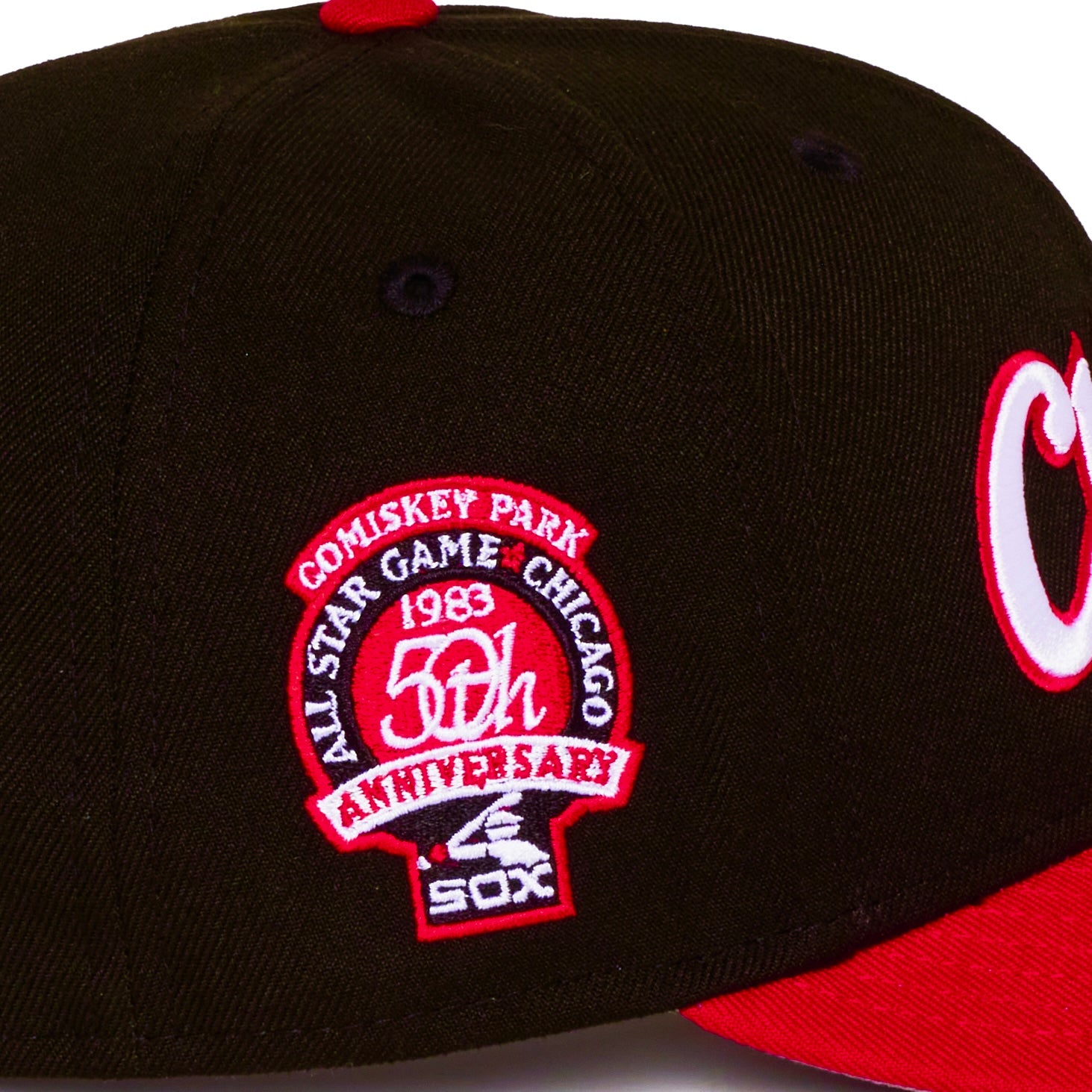 Chicago White Sox Black and Red Script Logo 50th Comiskey Park