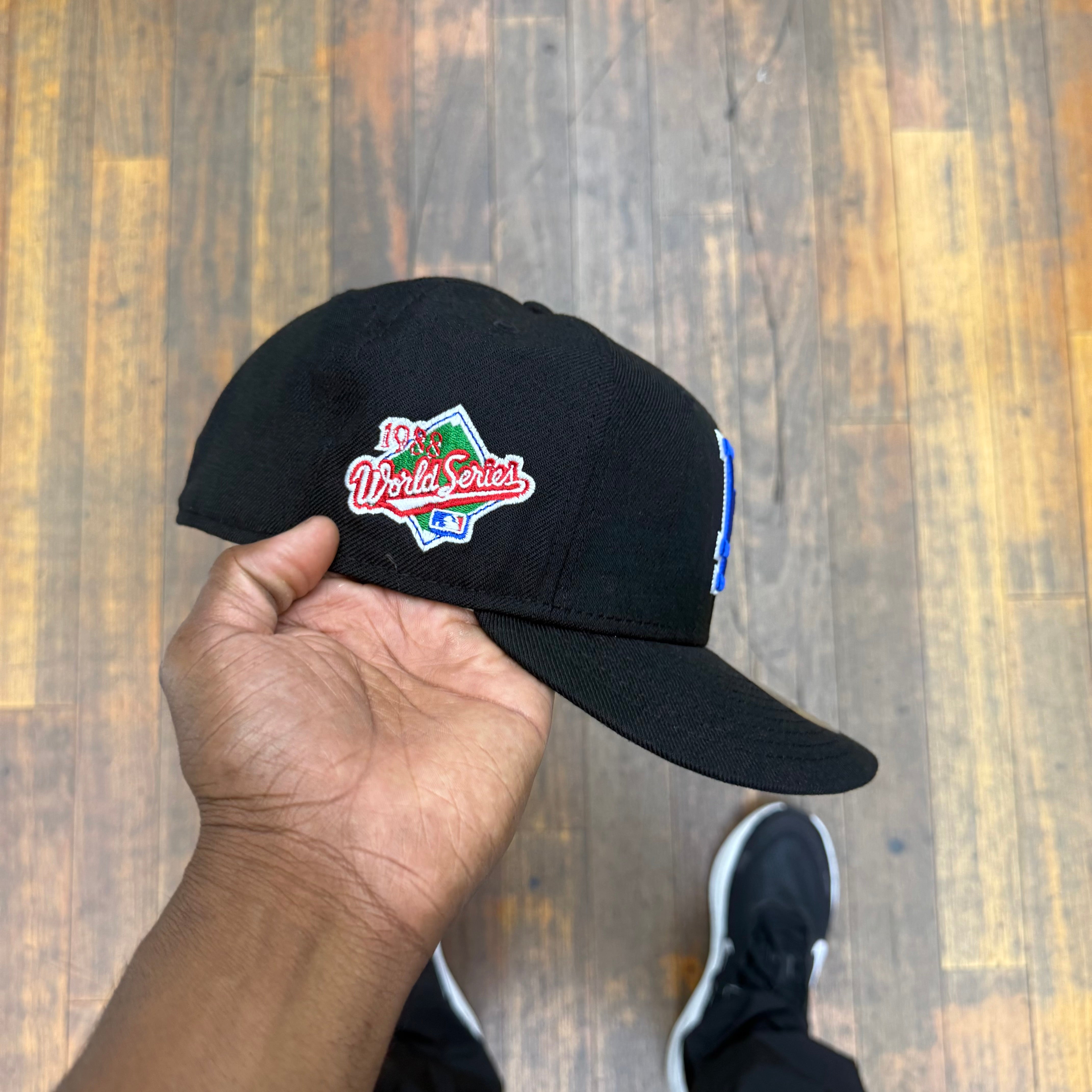 Los Angeles Dodgers All Black Blue Logo 1988 World Series
