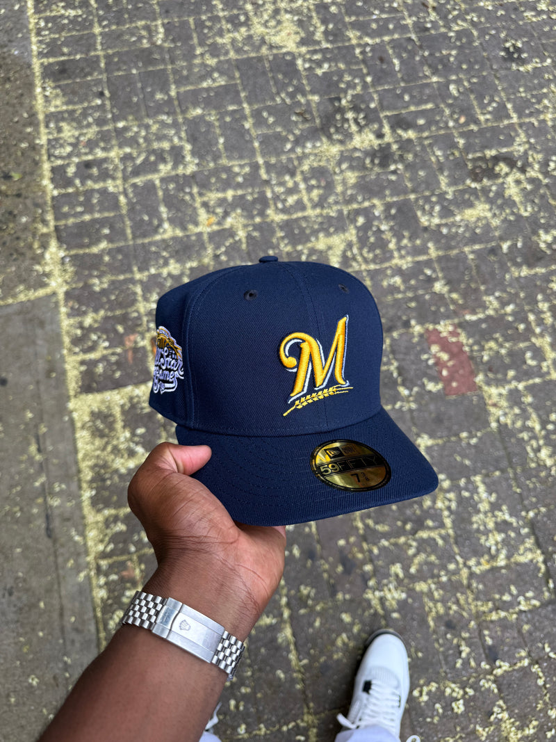 Milwaukee Brewers Ocean Blue - Yellow Logo 2002 All Star Game