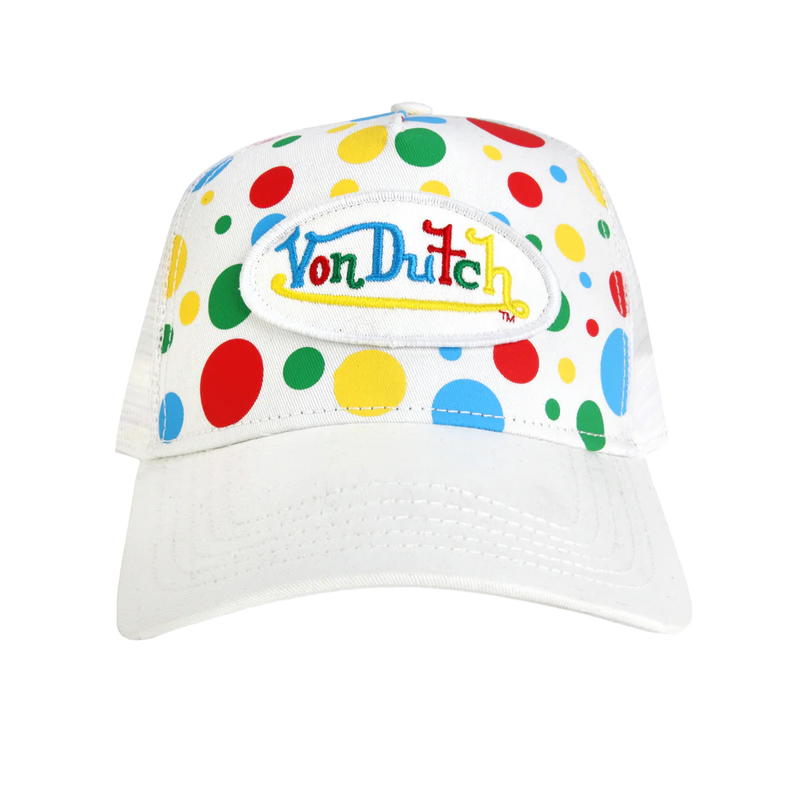 Von Dutch White Polka Dot Trucker
