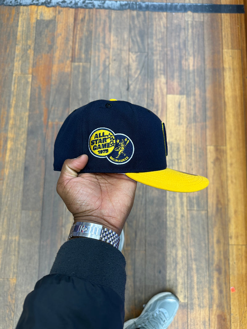 Milwaukee Brewers Navy and A-Gold Yellow 1975 All Star Game