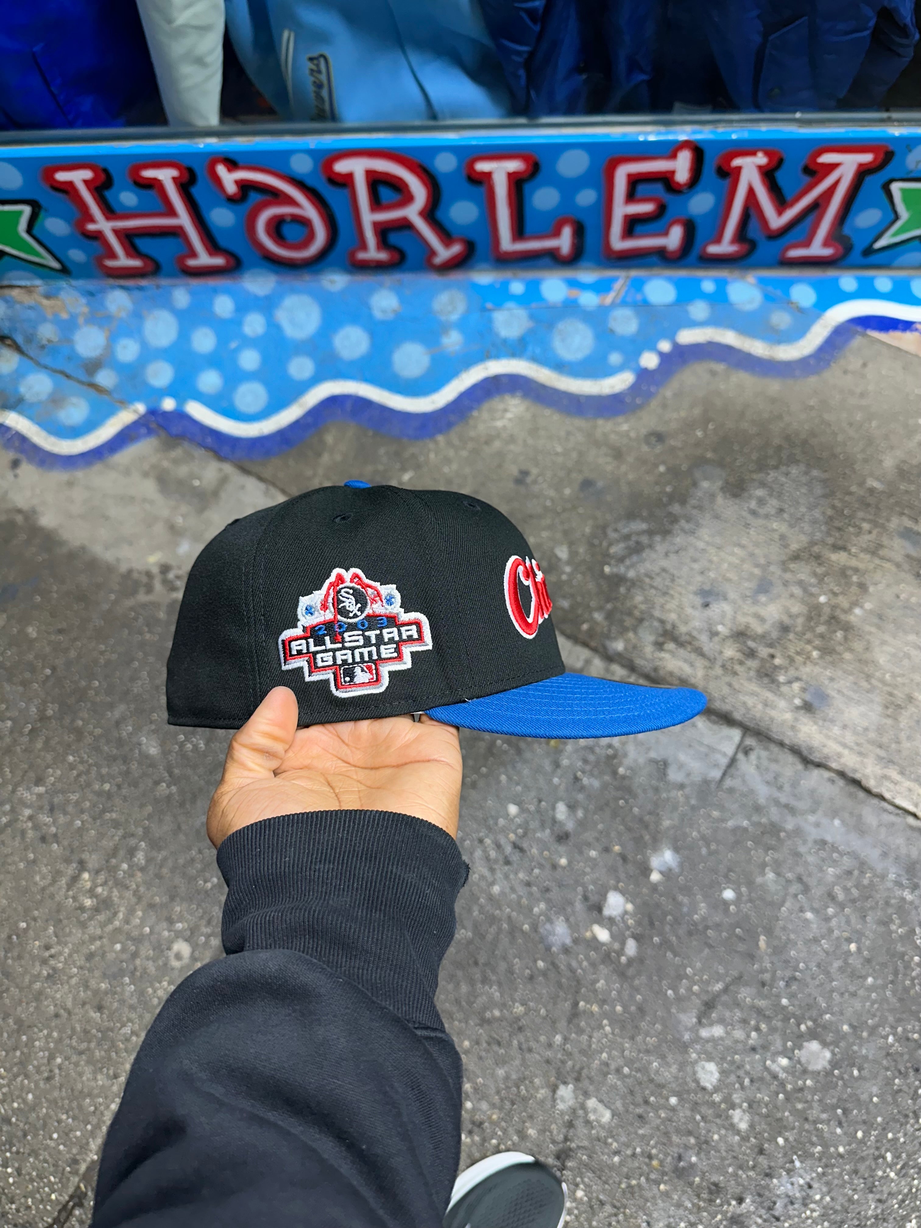 Chicago White Sox Black and Seashore Blue Script Logo 2003 All Star Game