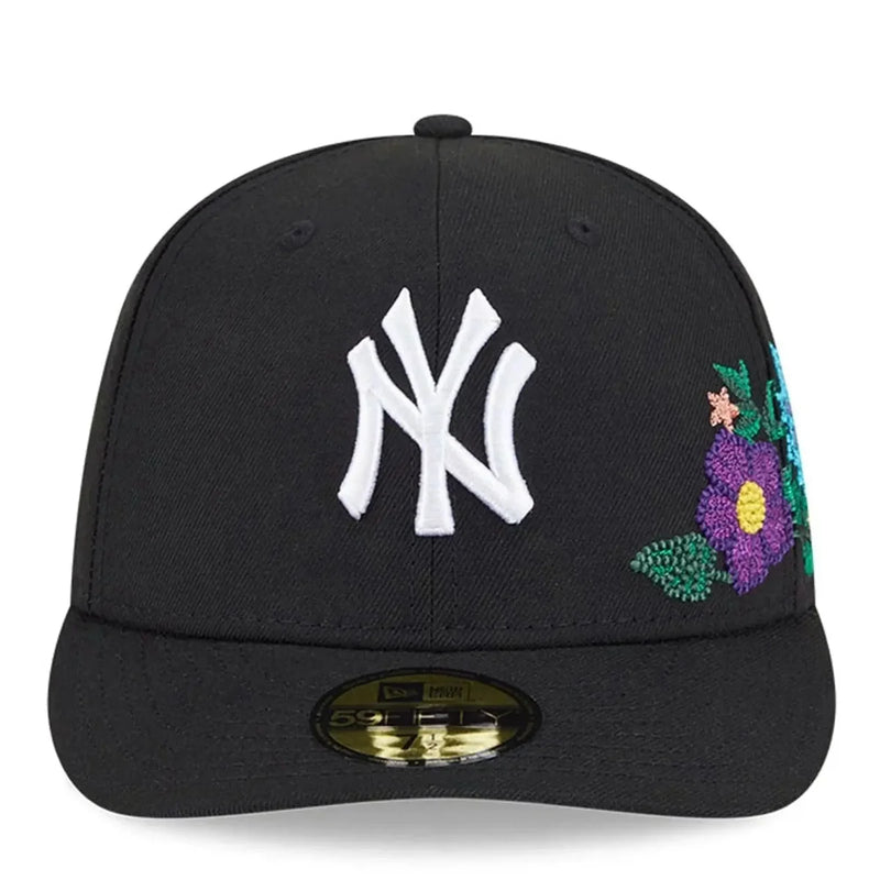 New York Yankees Black Floral Chain Stitch Green UV