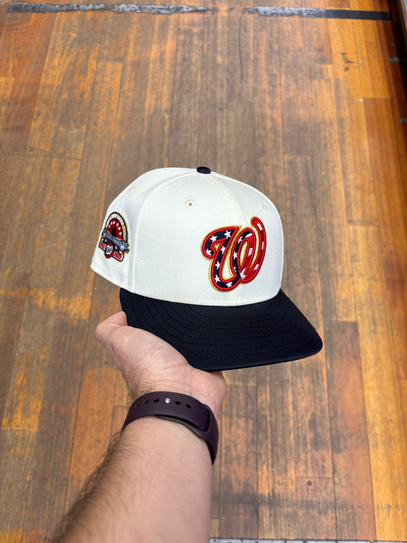 Washington Nationals Chrome Creme and Satin Navy Memorial Stadium