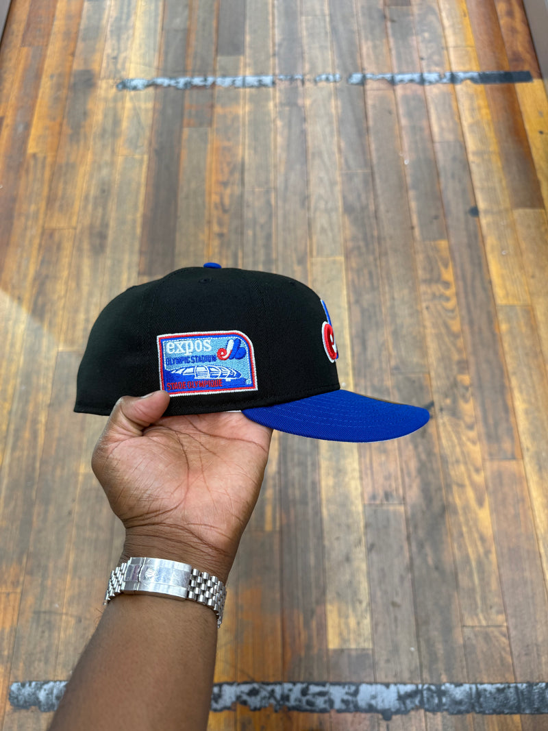 Montreal Expos Black and Royal Blue Olympic Stadium