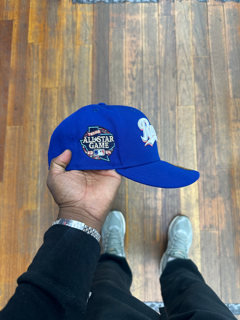 Texas Rangers All Royal Blue Script Logo 24 All Star Game