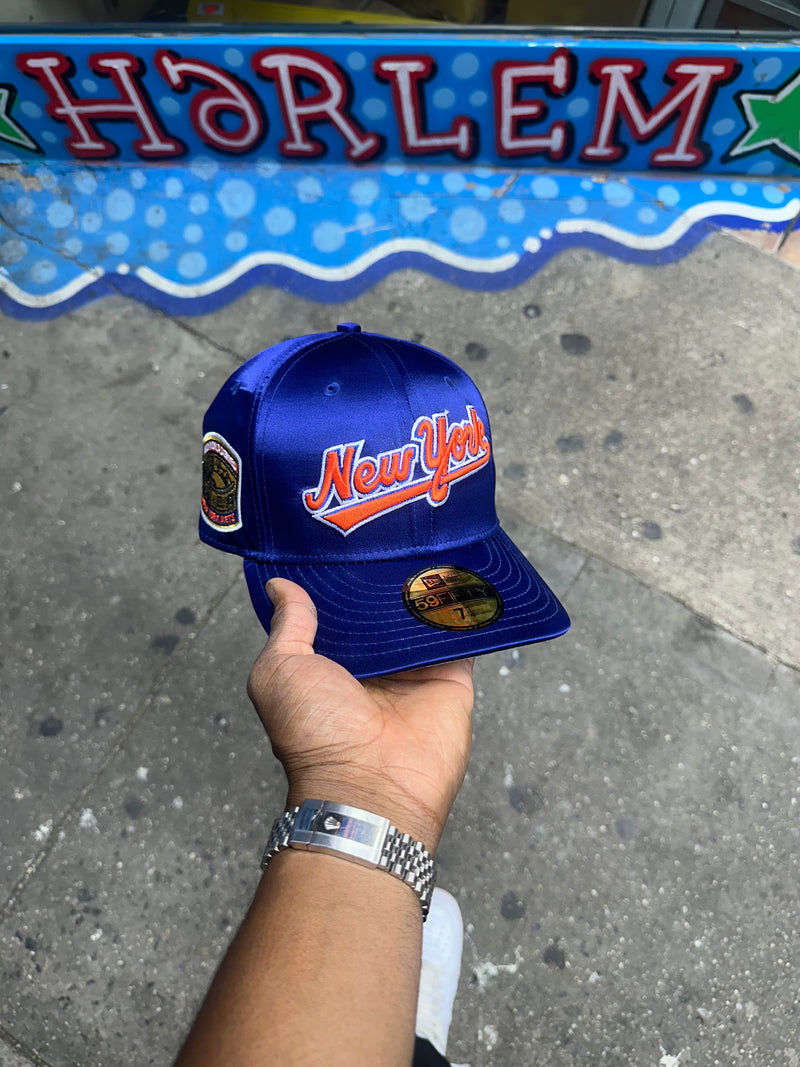 New York Mets Script All Satin Royal Blue 50Th Anniversary