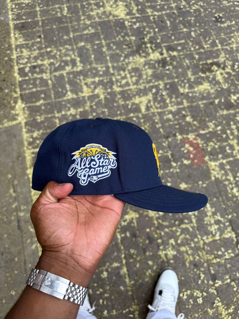 Milwaukee Brewers Ocean Blue - Yellow Logo 2002 All Star Game
