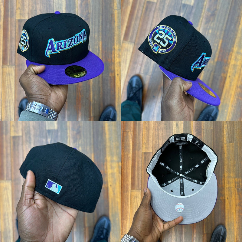 Arizona Diamondbacks Black & Purple Script Grey Uv  25th Anniversary