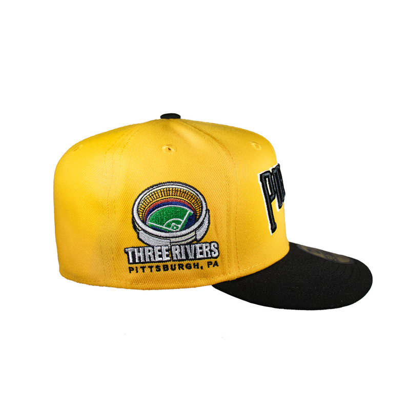 Pittsburgh Pirates Yellow and Black Script Three Rivers