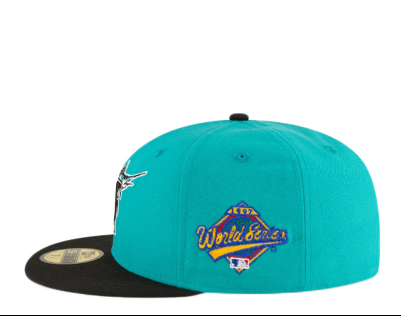 Florida Marlins Teal and Black 1997 World Series Fitted Hat
