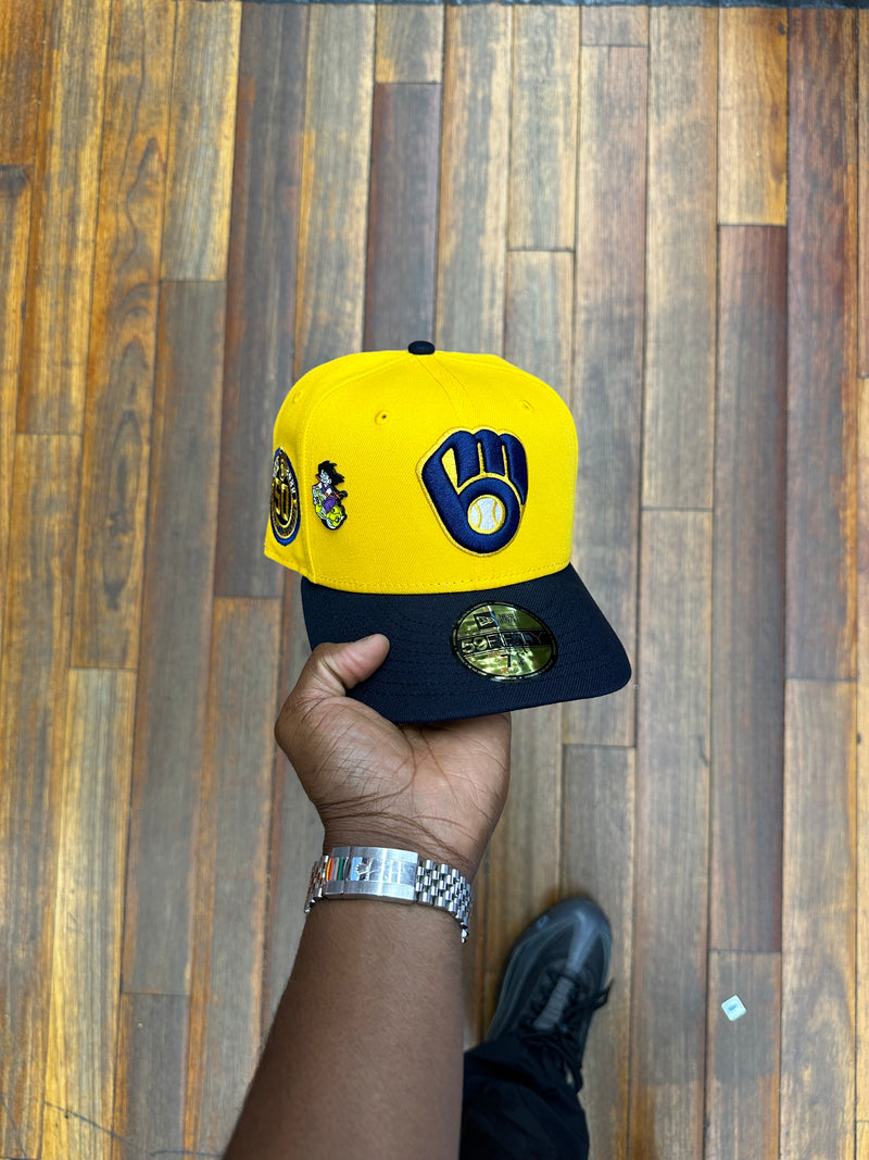 Milwaukee Brewers A-Gold Yellow & Navy Grey UV 50Th