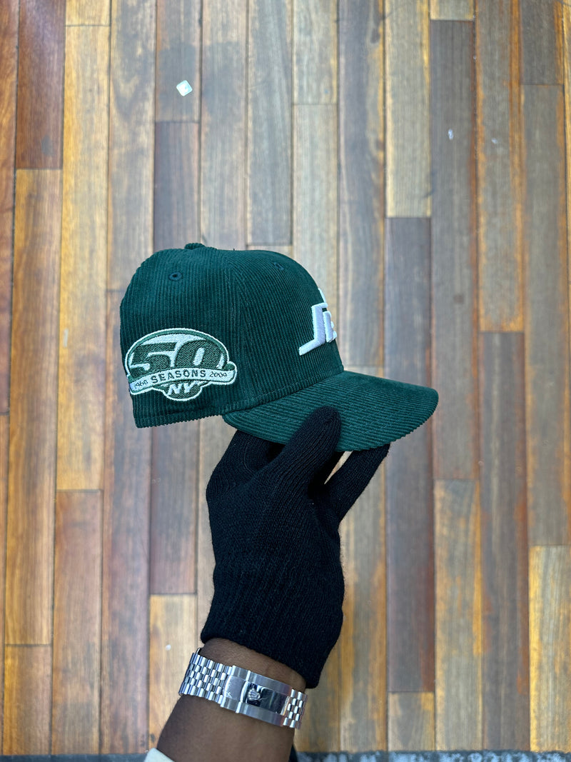 New York Jets Dark Green Corduroy 50th Anniversary 5950 Fitted