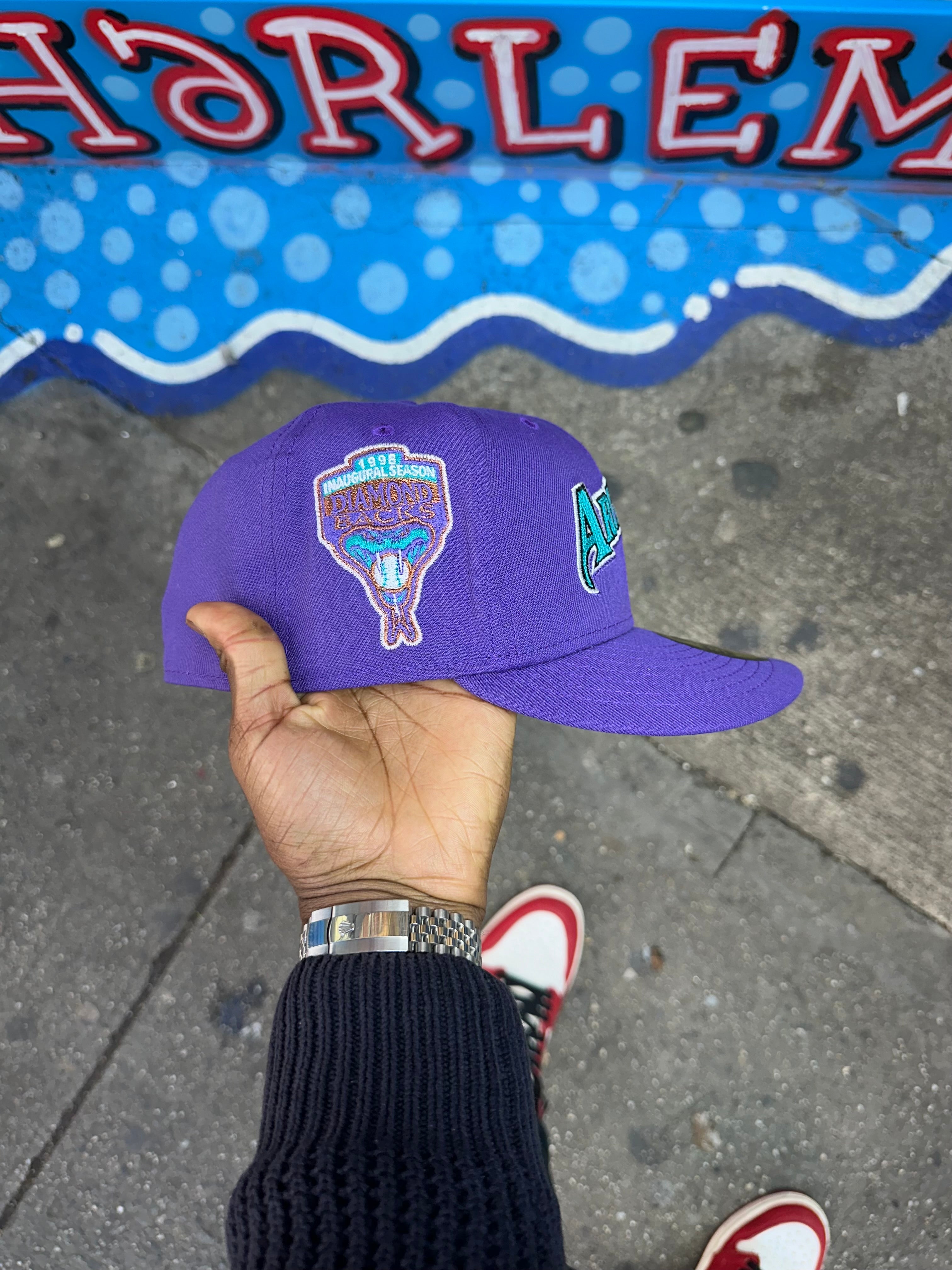 Arizona Diamond Backs All Purple Chain Stitch Logo 1998 Inaugural