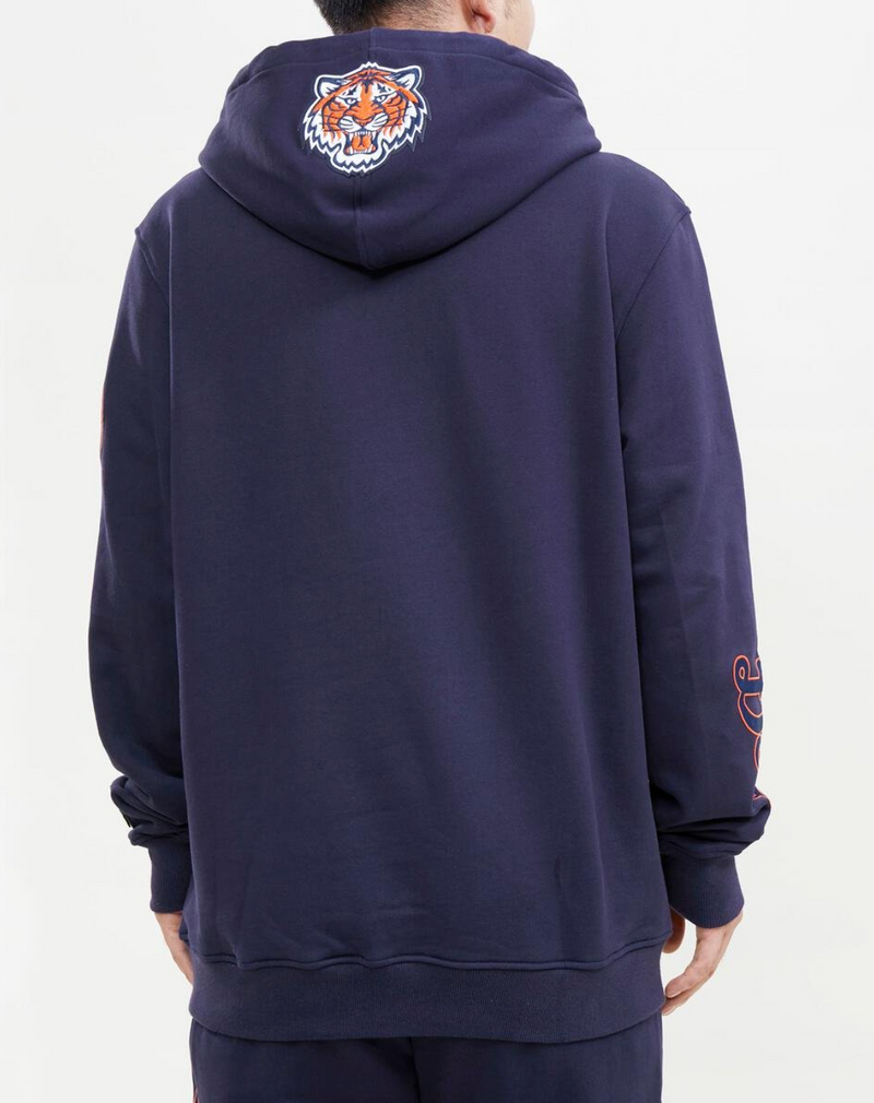Detriot Tigers Navy Stacked Hoodie