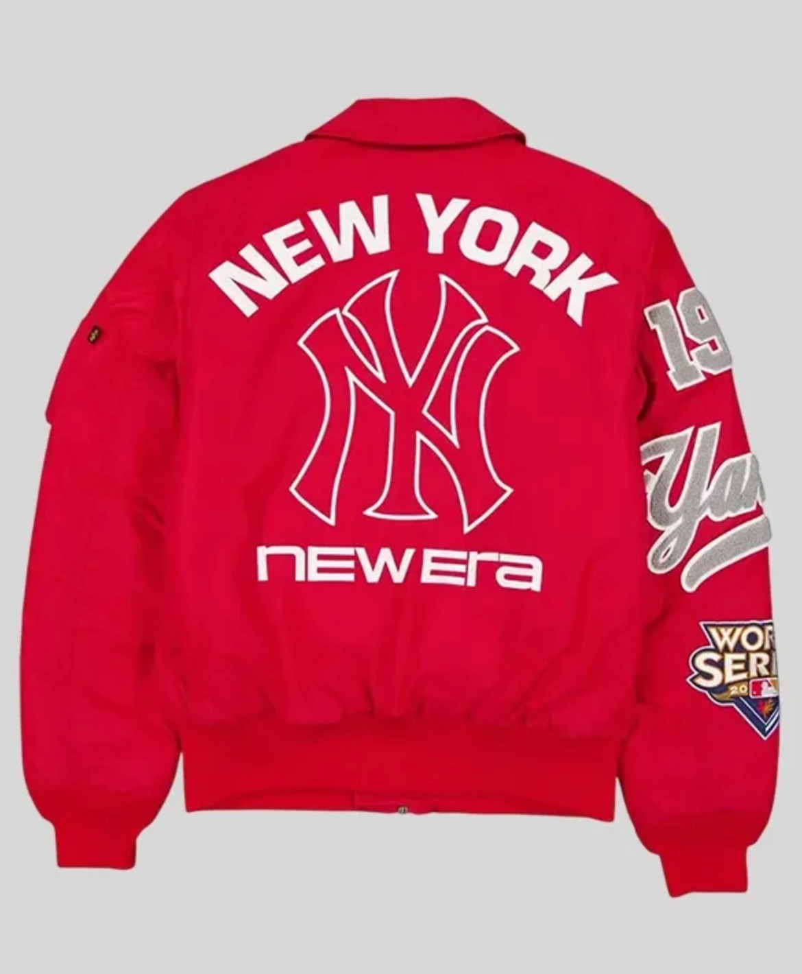New York Yankees Red Alpha Industries X New ERA Collared Bomber Jacket
