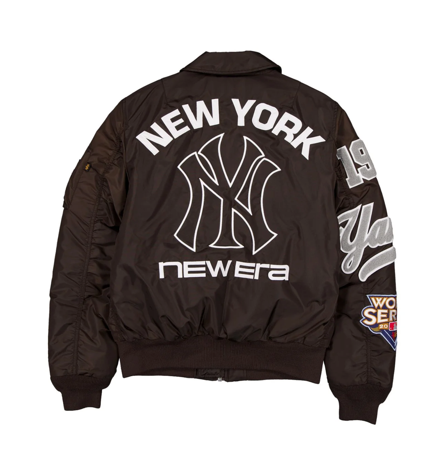 New York Yankees Brown Alpha Industries COLLARED BOMBER JACKET