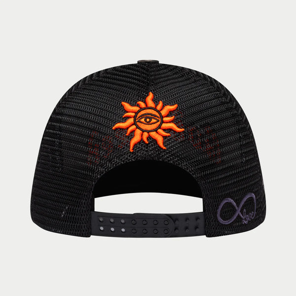 GODSPEED Forever Green and Black Trucker Orange logo Snap Back