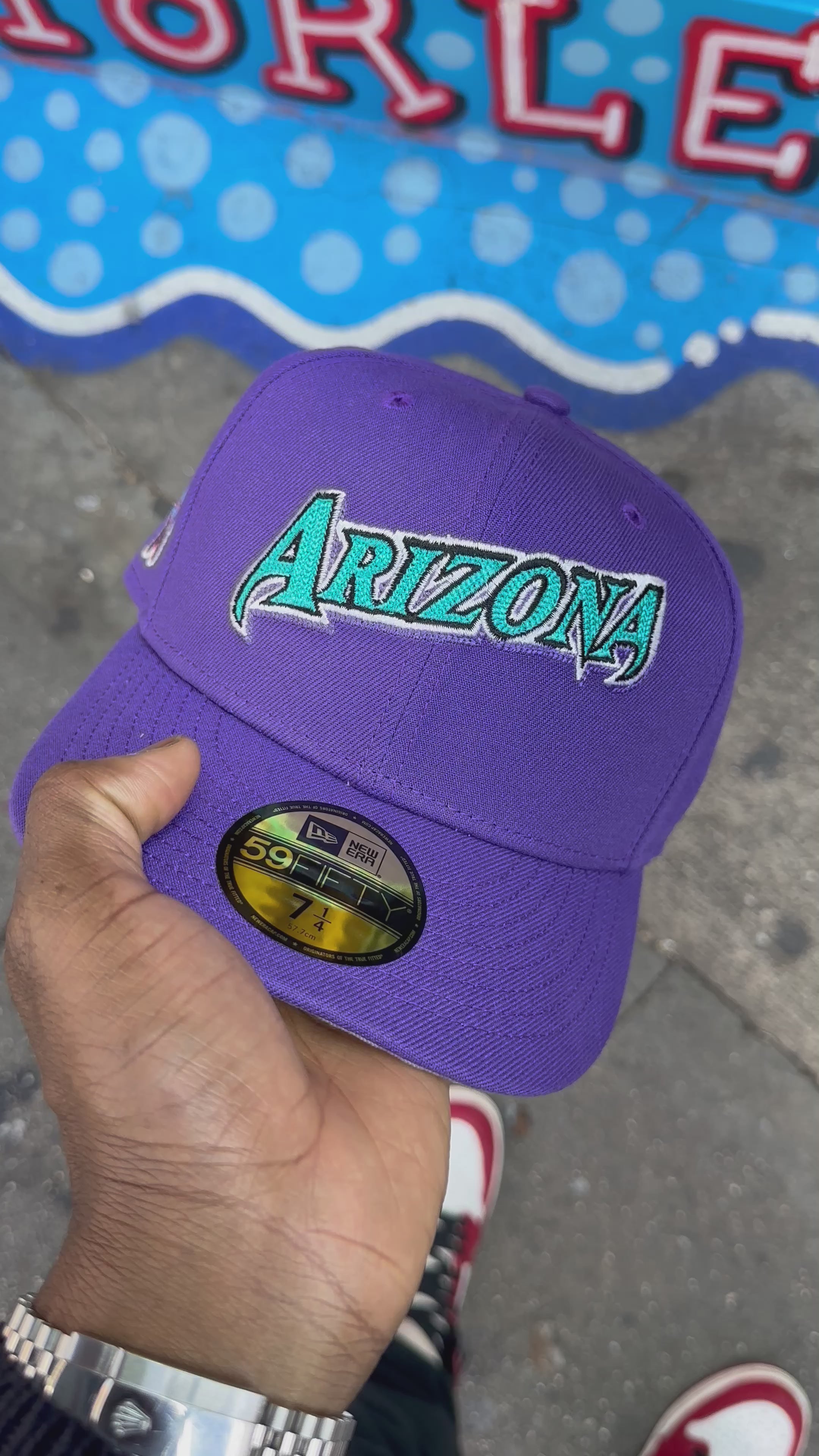 Arizona Diamond Backs All Purple Chain Stitch Logo 1998 Inaugural